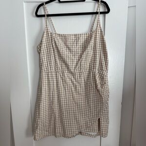 Abercrombie & Fitch Cream and Tan Plaid Dress